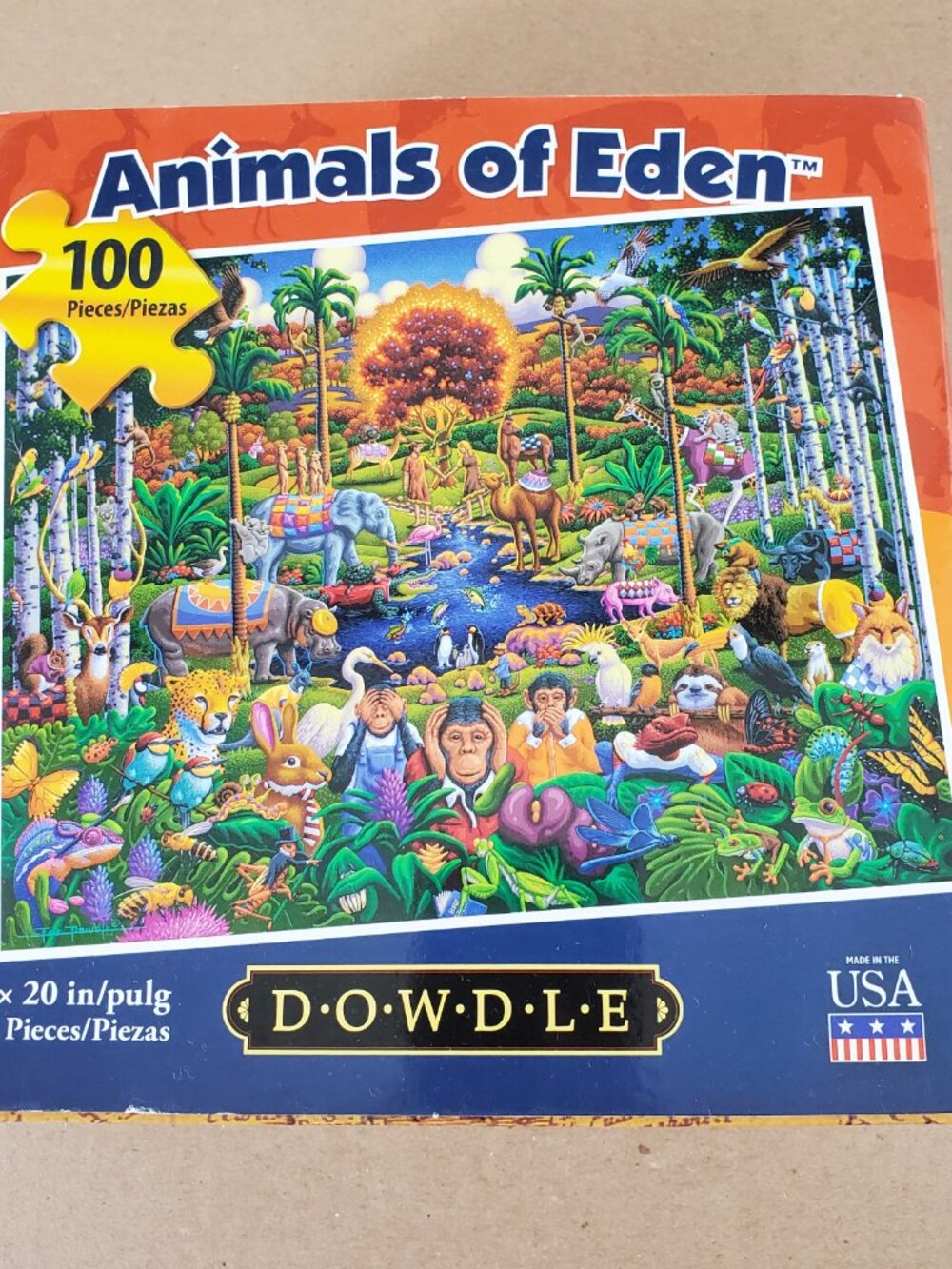 ANIMALS OF EDEN BY ERIC DOWDLE Complete 100 Piece Jigsaw Children's Puzzle